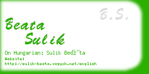 beata sulik business card